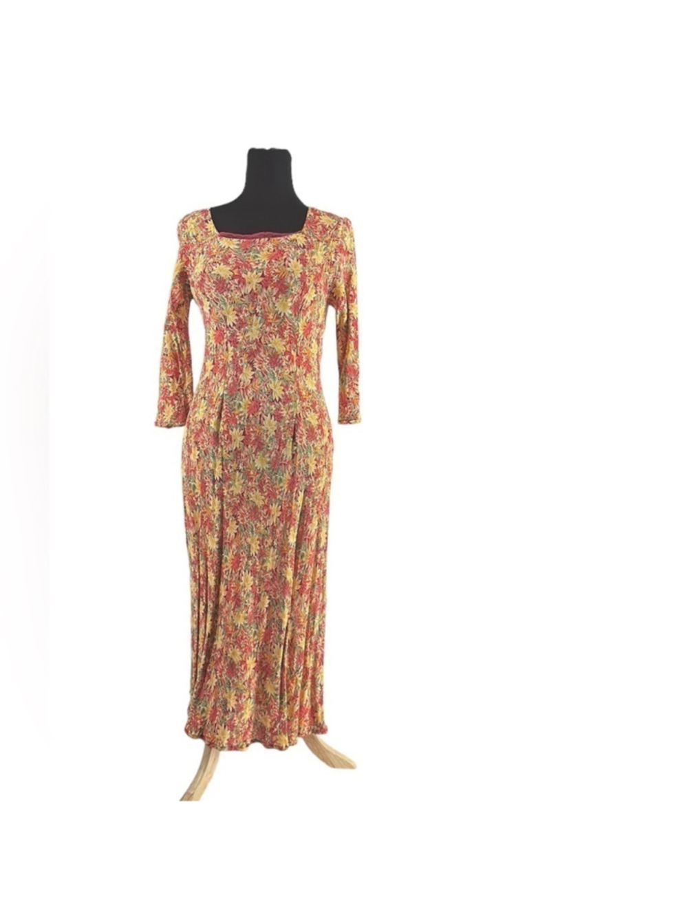 April Cornell vintage dress midi figure flattering floral dress sz xs